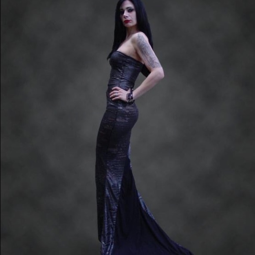 Hail Mary Strapless Dress with Long Train